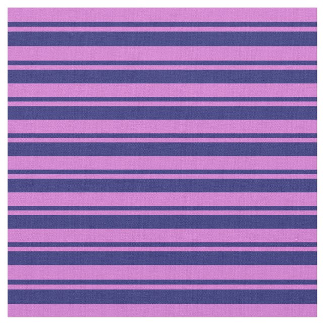 Orchid and Midnight Blue Coloured Stripes Pattern Fabric (Close Up)