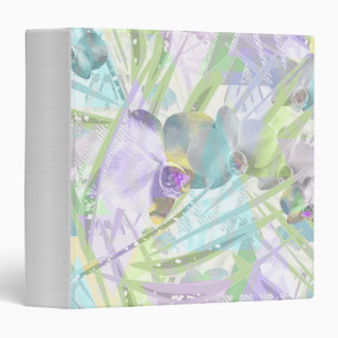 Orchid and palm leaves, tropical binder