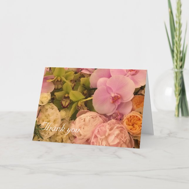 Orchid and Peony Thank You card (Front)