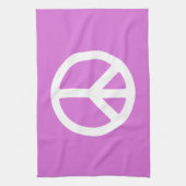 Orchid and White Peace Symbol Kitchen Towel (Vertical)