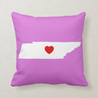 Orchid and White Tennessee with Red Heart Throw Pillow
