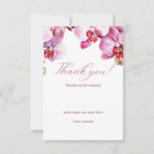 Orchid Baby Shower Thank You Card
