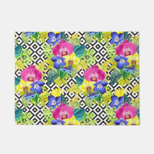 Orchid Begonia And Palm Leaves Doormat