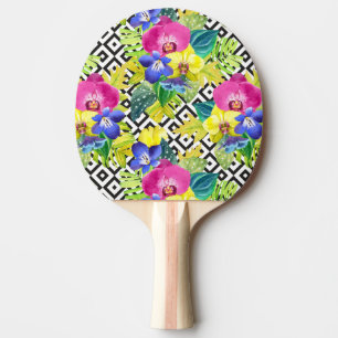 Orchid Begonia And Palm Leaves Ping Pong Paddle