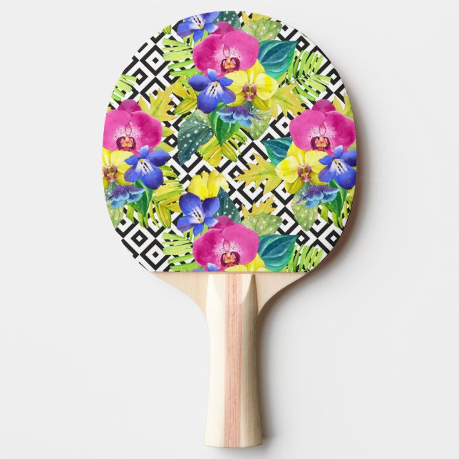 Orchid Begonia And Palm Leaves Ping Pong Paddle (Front)