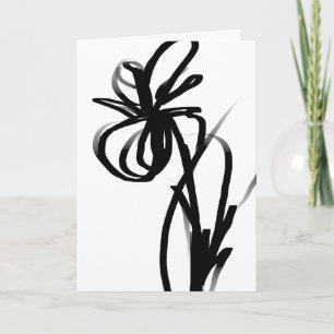 Orchid Blanc: Abstract White & Black Card