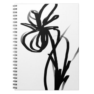 Orchid Blanc: Abstract White & Black Notebook