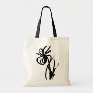 Orchid Blanc: Abstract White & Black Tote Bag