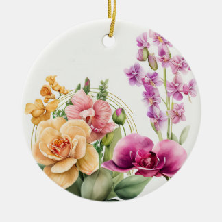 Orchid Blast  Ceramic Ornament