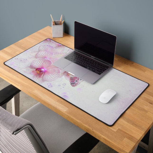Orchid Blooms And Butterfly Desk Mat (Office 2)