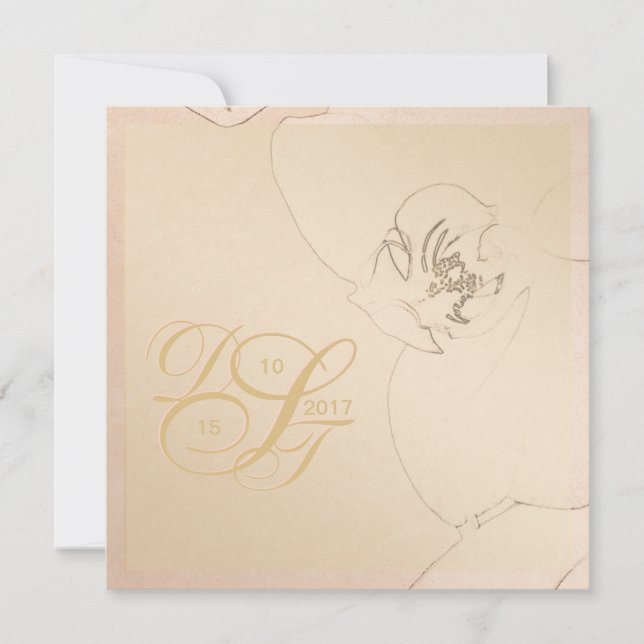 Orchid Blush Gold Invitations (Front)