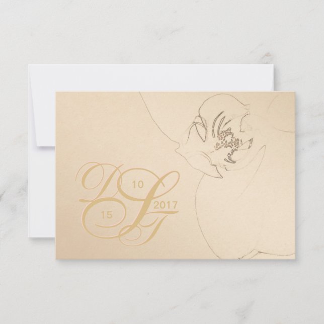 Orchid Blush Gold RSVP Card (Front)