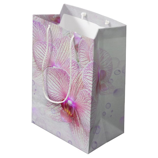 Orchid Bubbles Medium Gift Bag (Back Angled)