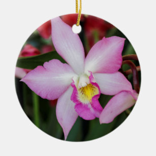 orchid ceramic ornament