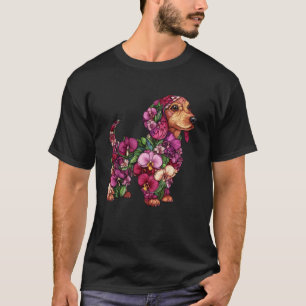 Orchid Dachshund Dog Flower Gardening Floral T-Shirt
