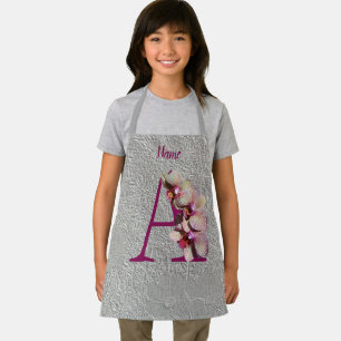 Orchid Elegant Monogram Initial A Personalized Apron