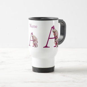 Orchid Elegant Monogram Initial A Personalized Travel Mug