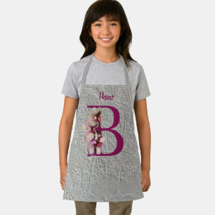 Orchid Elegant Monogram Initial B Personalized Apron