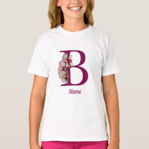 Orchid Elegant Monogram Initial B Personalized T-Shirt