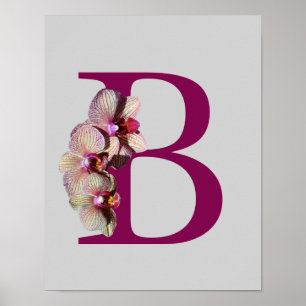 Orchid Elegant Monogram Initial B  Poster