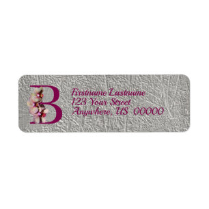 Orchid Elegant Monogram Initial B Return Address 