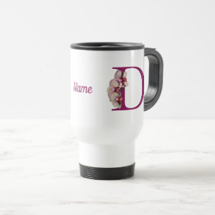 Orchid Elegant Monogram Initial D Personalized Travel Mug