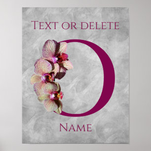 Orchid Elegant Monogram Initial O Personalized Poster