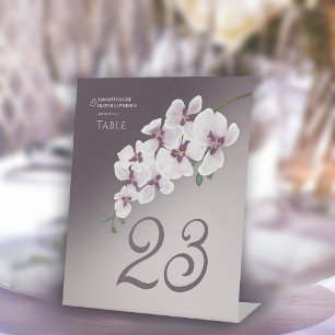 Orchid Elegant Wedding Table Number Card Pedestal Sign