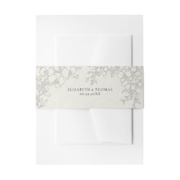 Orchid Elevated Ecru Formal Traditional Wedding Invitation Belly Band