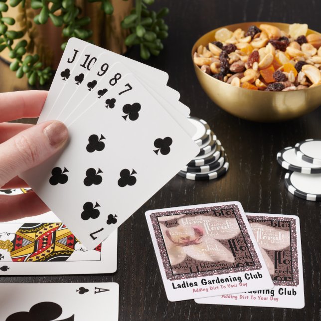 Orchid Floral Blossom Word Cloud Playing Cards (In Situ)