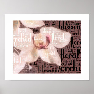 Orchid Floral Blossom Word Cloud Poster