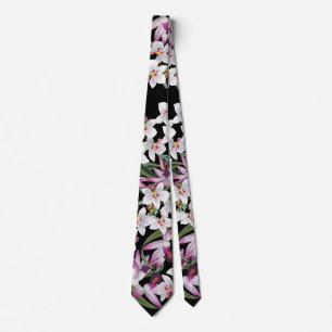 Orchid Floral Flowers Tropical Islands Tie
