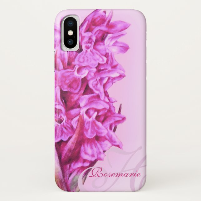 Orchid floral pink iphone custom case (Back)