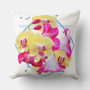 Orchid Flower Art Print Throw Pillow