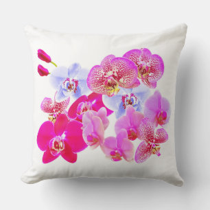 Orchid Flower Art Print Throw Pillow