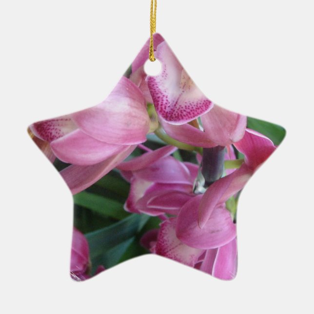 Orchid flower ceramic ornament (Front)