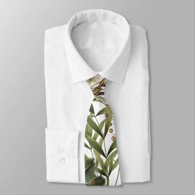 Orchid Flower Palm Trees Tropical Island Tie (Tied)