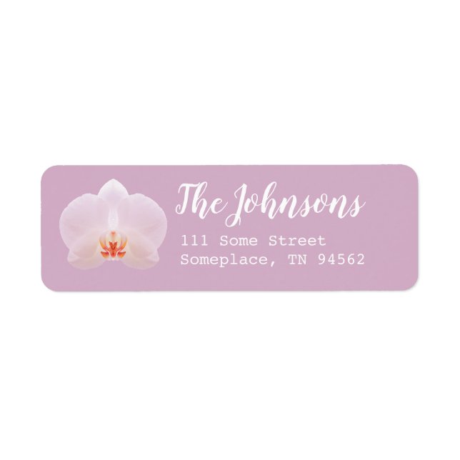 Orchid Flower Pink Return Address Labels (Front)