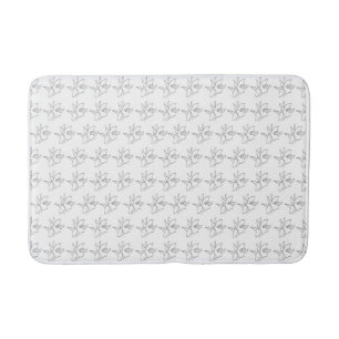 Orchid Flower Plant Pattern Design Bath Mat