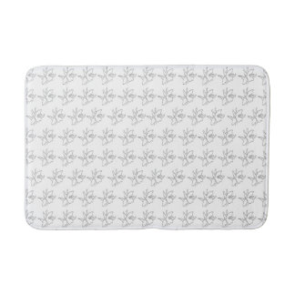 Orchid Flower Plant Pattern Design Bath Mat