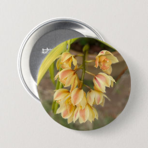 Orchid Flower Sticker 3 Inch Round Button