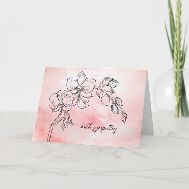 Orchid Flower Sympathy Card Loss Funeral Memorial (Front)
