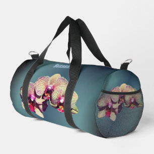 Orchid Flower Trio Personalized Duffle Bag