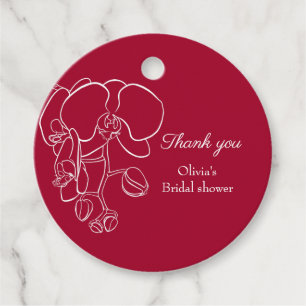 Orchid flower viva magenta line draw favour tags