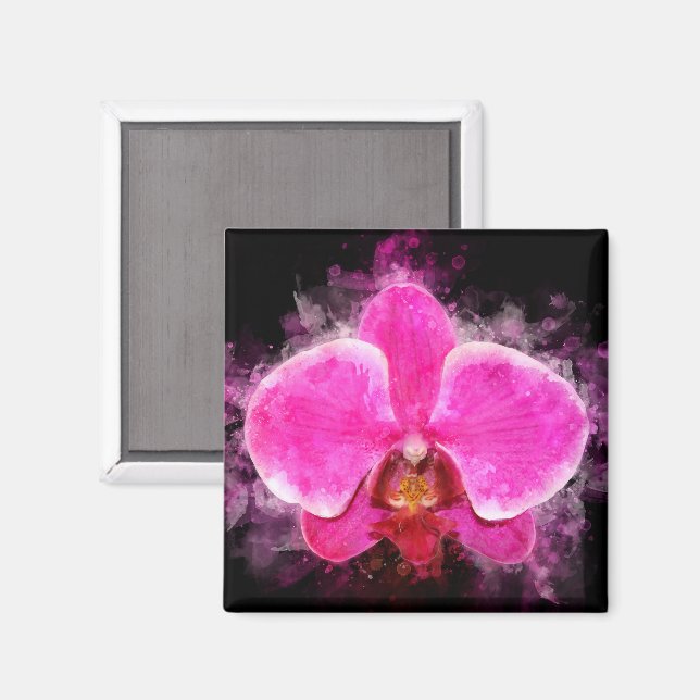 Orchid flower watercolor - pink bb 02 magnet (Front/Back)