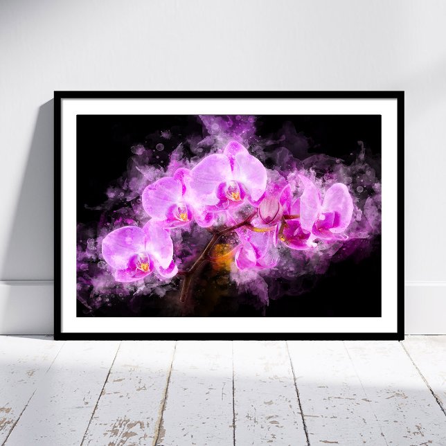 Orchid flower watercolor - pink bb 03 poster (Creator Uploaded)