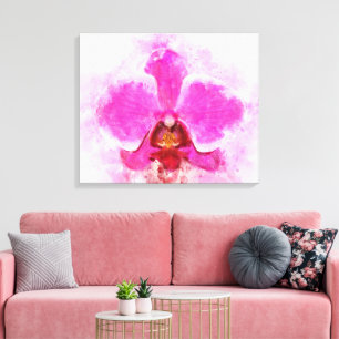Orchid flower watercolor - pink wb 02 canvas print