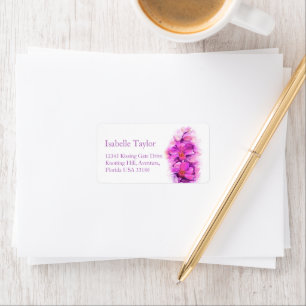 Orchid flower wedding reply address label