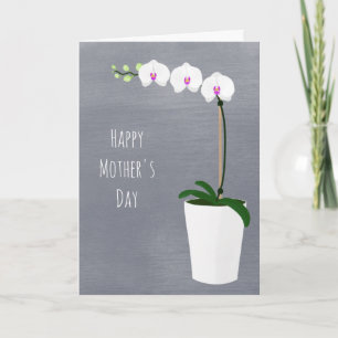 Orchid Flowers Mother's Day Floral Illustration Card