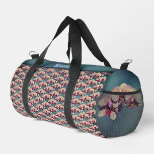 Orchid Flowers Pattern Personalized Duffle Bag